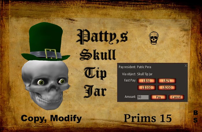 Pattys Skull tip Jar (Boxed)