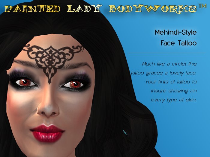 Mehindi Style Face Tattoo
