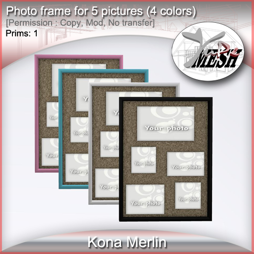 YuPe - Mesh : Photo frame for 5 pictures  (4 colors)