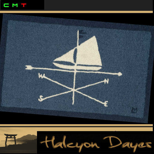 Area Rug- Hooked Weathervane & Sloop