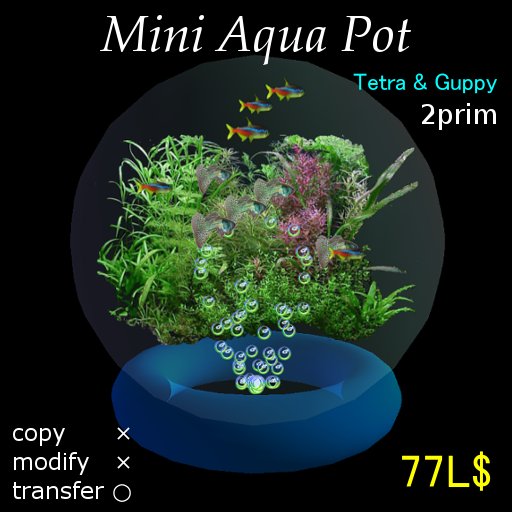 Second Life Marketplace Mini Aqua Pot (Tetra & Guppy)