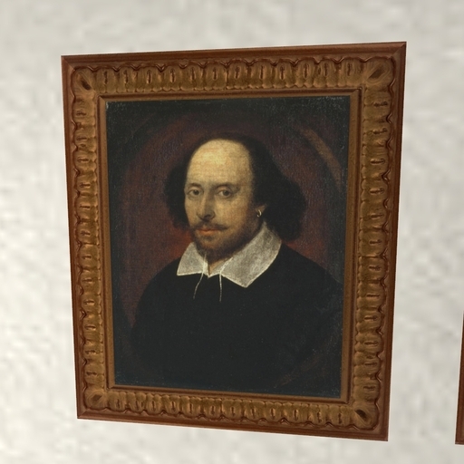 Framed Painting - "William Shakespeare" (1-prim picture with frame)