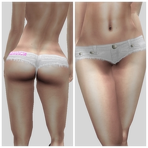 Mini Short Sexy Hot Torn White /Short Rasgado Blanco