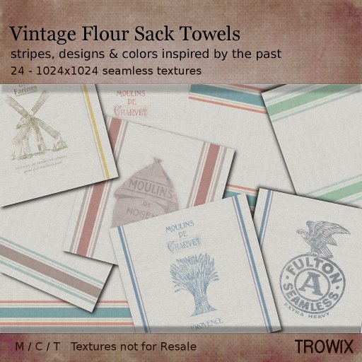 Trowix - Vintage Flour Sack Towels Textures