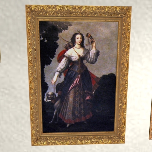 Framed Painting - "Diane de poitiers as a Huntress" (1-prim picture with frame)