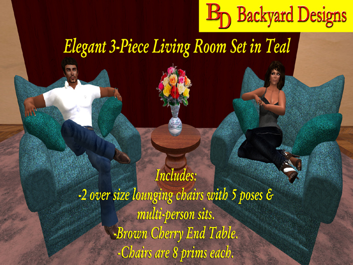 SALE!! Elegant Living Room Set in Teal