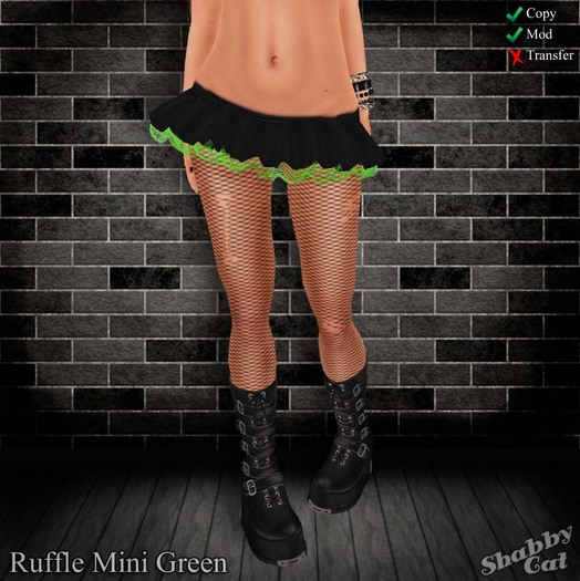 ~Ruffle Mini (green)- Shabby Cat~