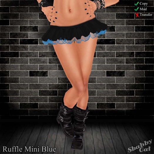 ~Ruffle Mini (blue)- Shabby Cat~