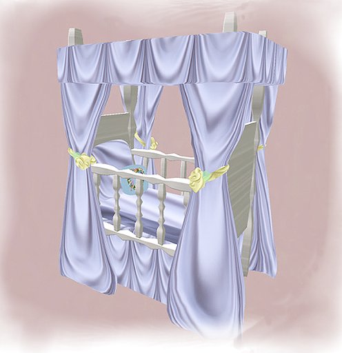 Blue Satin Crib