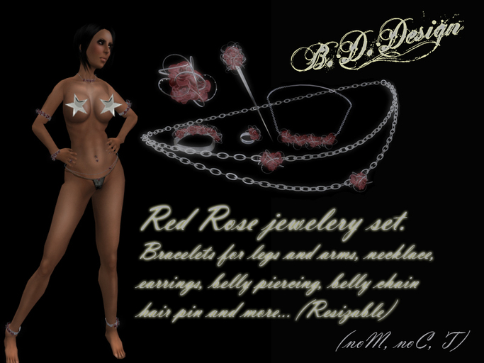 .::B.D.Design::. red rose jewlery set 