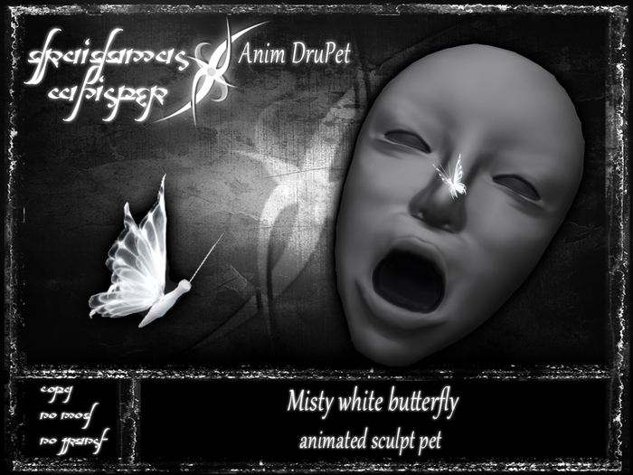 NEW PRICE, SAVE 40L$ - Anim DruPet - Misty white butterfly
