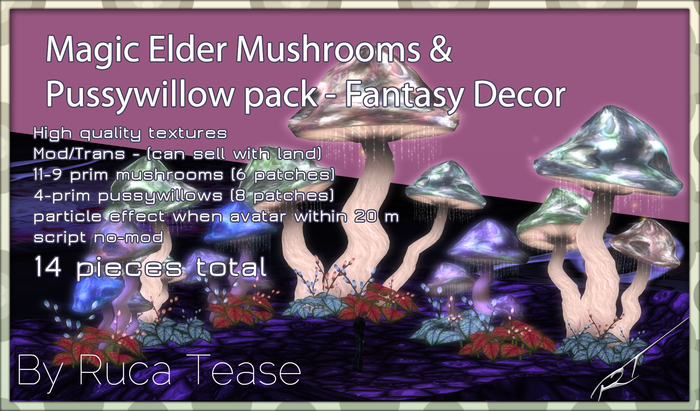 Magical Mushrooms & Pussywillows Pack - Fantasy Decor by Ruca Tease - BOX