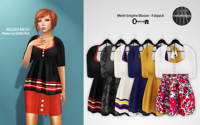 The Secret Store - Mesh Empire Blouse - Fatpack 