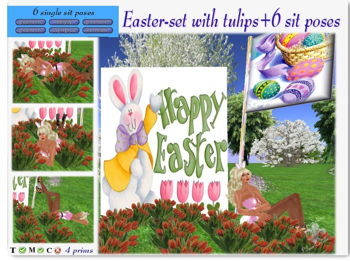 Happy Easter Set 2012  Bunny & flowers-T
