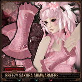 [Mesh] =^.^= Curious Kitties - [Limited Edition] Breezy Sakura Armwarmers