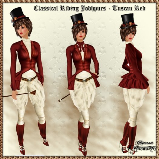 ! Glitterati ! - Classical Riding Jodhpurs - Tuscan Red