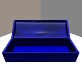 Blue Coffin w creaky lid