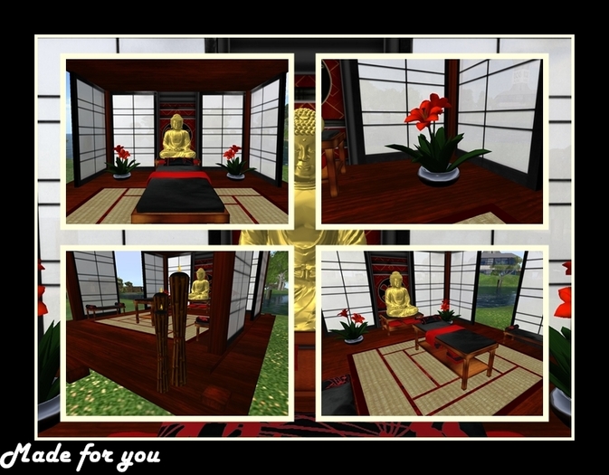 Relaxing pavillon with massage set