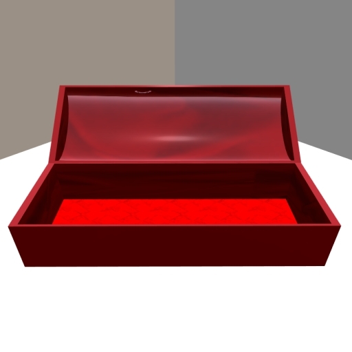 Red Coffin w creaky lid