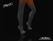 .::KIRA::. [Mesh} Grey Overknee Boots
