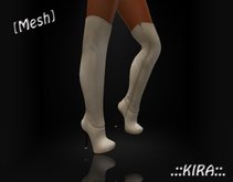 .::KIRA::. [Mesh] Beige Overknee Boots