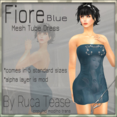 Fiore mesh mini tube dress version blue