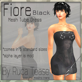 Fiore mesh mini tube dress version black