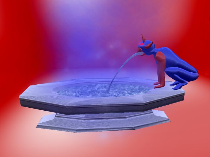 Fountain Blue Devil 5 Prims by Rita Munro