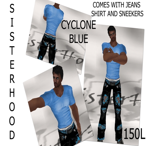 ~~SH~~cyclone  blue jeans &Vshirt&shoes