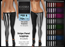 Karma Template - Psd & Tga - Stripe Panel Legging - 8 Colors