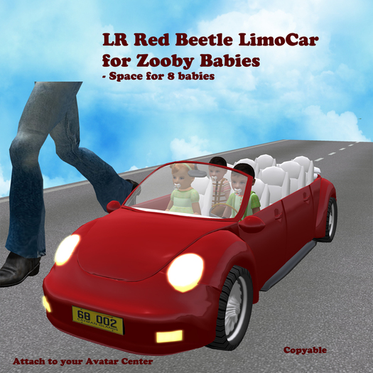 LR Red Beetle LimoCar for Zooby Babies