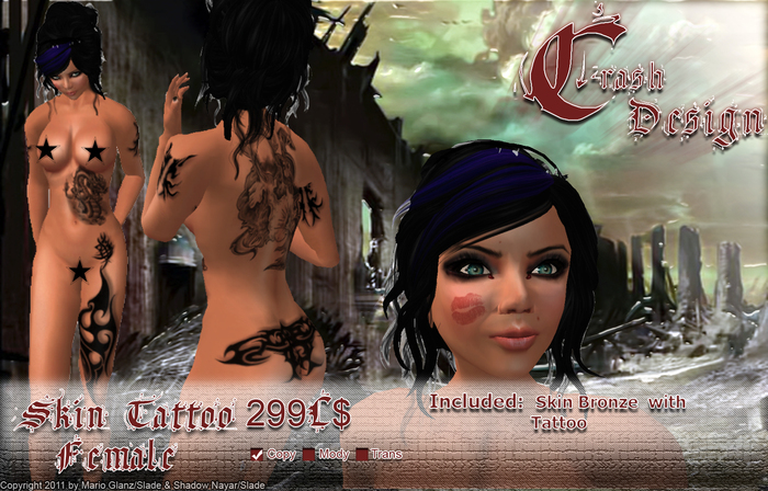 Crash Design  - Tattoo Skin Female