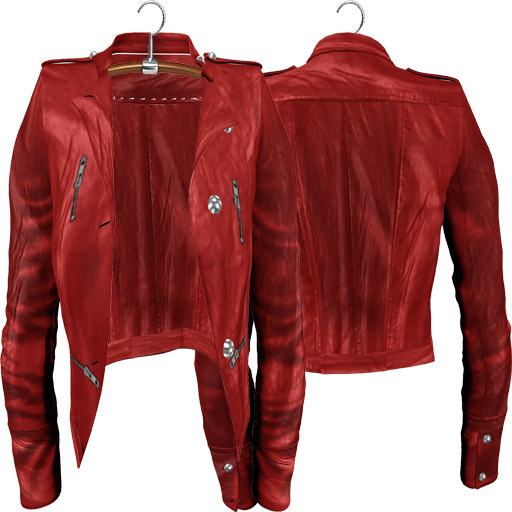 LaRosa Mesh Short Leather Jacket Natural Red 