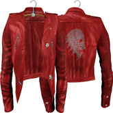 LaRosa Mesh Short Leather Jacket Biker Red 
