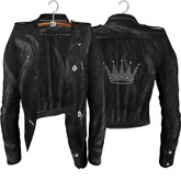 LaRosa Mesh Short Leather Jacket Princess Black 