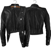 LaRosa Mesh Short Leather Jacket Natural Black 