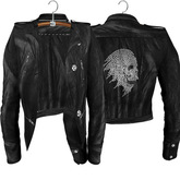 LaRosa Mesh Short Leather Jacket Biker Black 