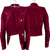 LaRosa Mesh Short Leather Jacket Natural Pink 