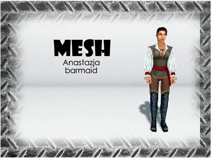 Barmaid statue mesh 6 prim only
