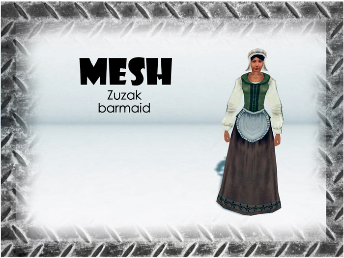 Barmaid statue ZUZAK mesh 6 prim only