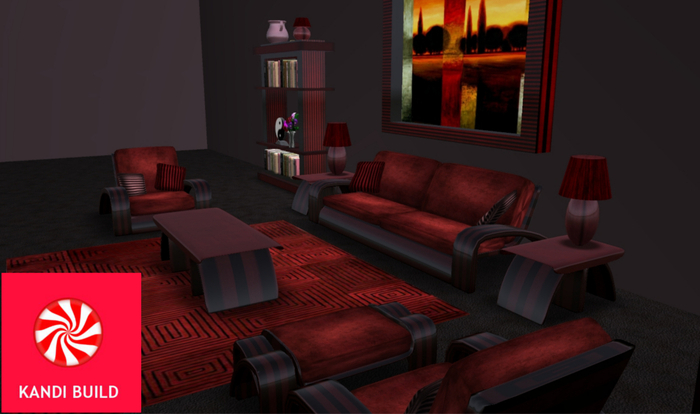 Living room set A,Couch,Chair,Sofa,Recline,Bookcase,Furniture,scripted menu driven animations,