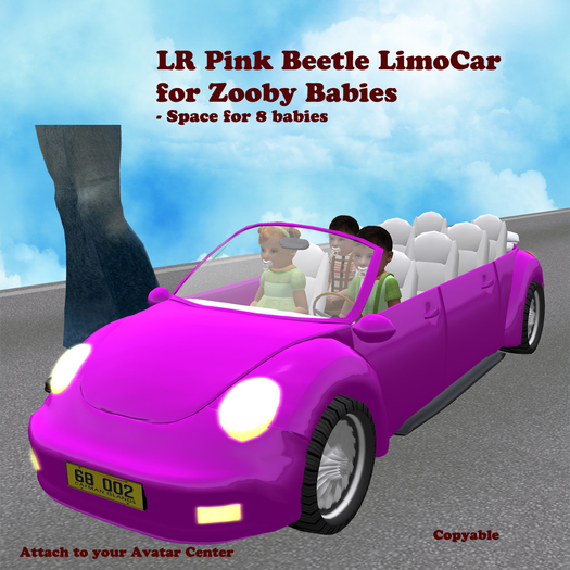 LR Pink Beetle LimoCar for Zooby Babies