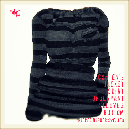 *dg*ripped border sweater gray
