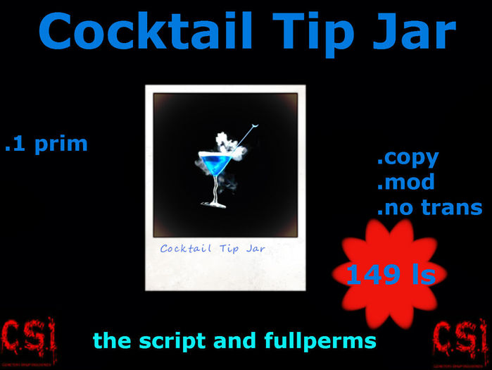 Cocktail Tip Jar (box)