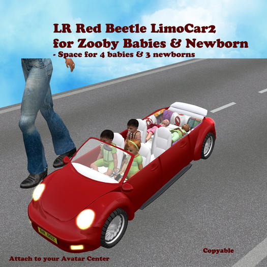LR Red Beetle LimoCar2 for Zooby Babies