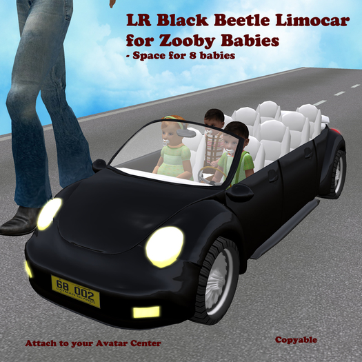 LR Black Beetle LimoCar for Zooby Babies
