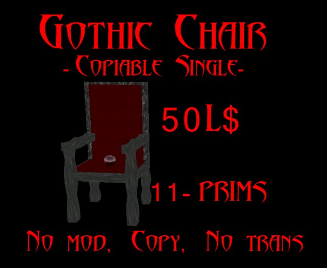 .::HOBD::. Gothic Chair (Copiable Single) BOXED