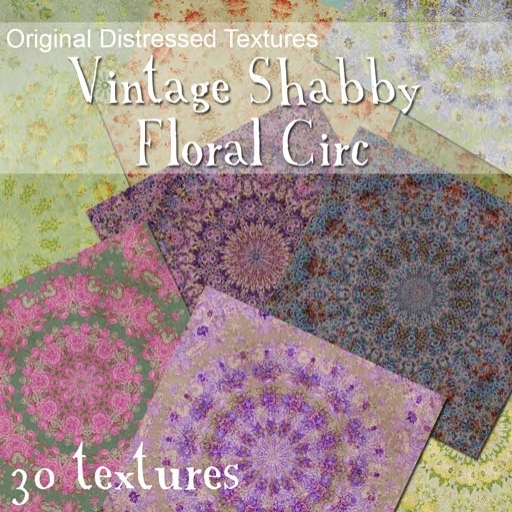 [D] Vintage Shabby Floral Circ Textures - Boxed