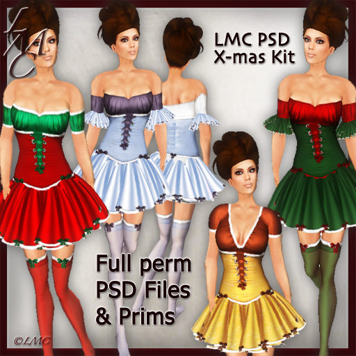 LMC Designer PSD Files & full perm prims - BOM X-mas Kit -