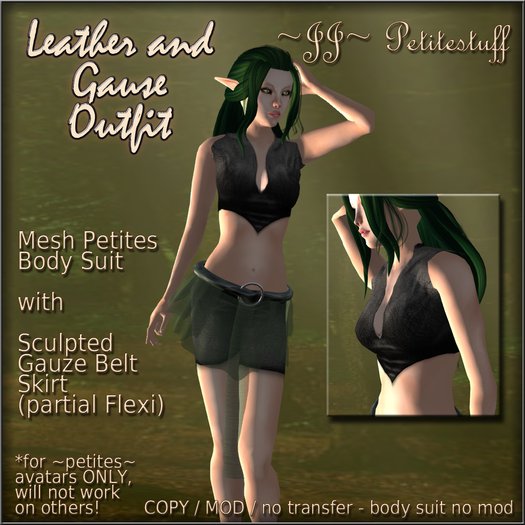 ~JJ~ Petitestuff Leather and Gauze Outfit